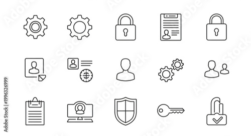 Security icons for protection concept.