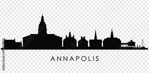 Black silhouette of annapolis city skyline