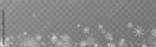 Bild auf Leinwand Snow particles shine with white icy brilliance