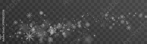 Fotografija Snowfall shines with radiant icy glow