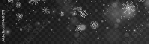 Bild auf Leinwand Frosty snowfall glows with radiant crystal shine