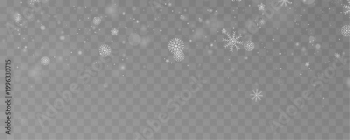Foto Frosty snowfall shines with cool luminous brilliance