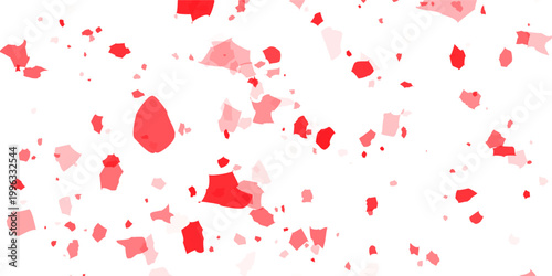 Red terrazzo pattern with organic scattered shapes, abstract stone fragments texture, modern decorative surface design, seamless minimal vector background
