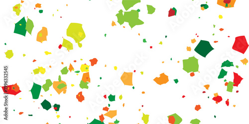 Colorful terrazzo pattern with vibrant organic shapes, abstract scattered fragments, modern playful surface texture, seamless decorative vector background
