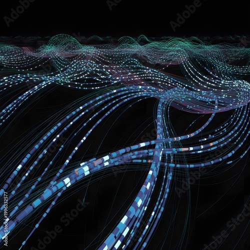 Aerial night city highway traffic lights