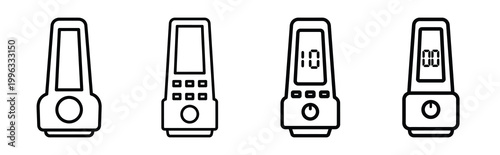 Minimal outline  digital thermostat outline icon set in editable stroke style. Air conditioning icon set.