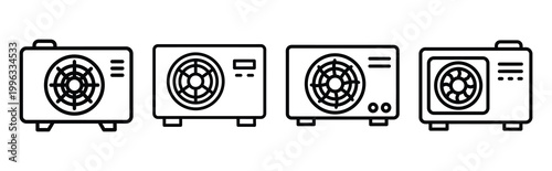 Tableau sur toile Minimal outline  air cooling automation icon set in editable stroke style