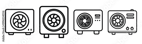 Foto Minimal outline  air cooling digital icon set in editable stroke style