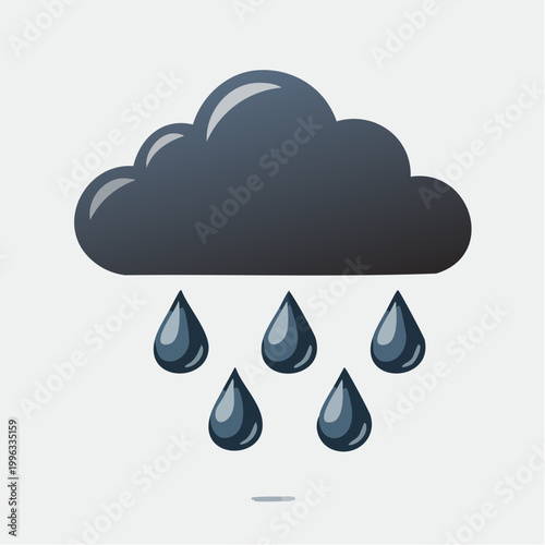 A dark cloud is raining droplets in the air