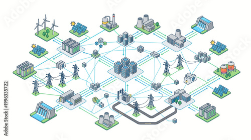 A complex network of industrial and environmental connections.
