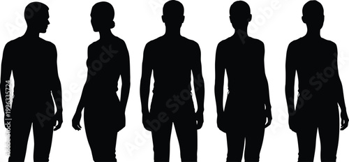 Five silhouettes a study in human form and minimalist representation