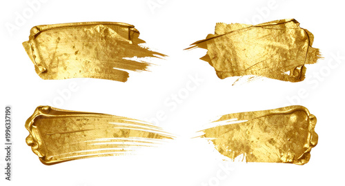 gold brush strokes, metallic paint texture, luxury brush elements, golden abstract strokes, decorative gold borders, shiny paint smears, elegant frame design, gold foil brush marks, artistic metallic 
