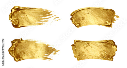 gold brush strokes, metallic paint texture, luxury brush elements, golden abstract strokes, decorative gold borders, shiny paint smears, elegant frame design, gold foil brush marks, artistic metallic 