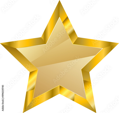 Glossy Gold Star Rating Icon