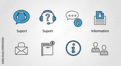Customer Service Support Icons Set.