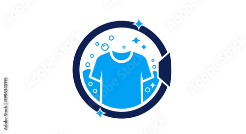 Laundry service symbol with clean clothes.
