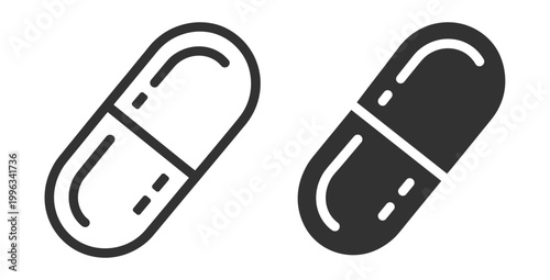 capsule pill icon set vector illustration of medical drug and pharmaceutical design on transparent background