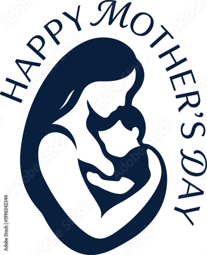 mother and child silhouette with happy mother s day text