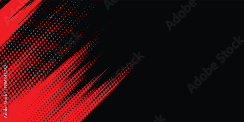 Halftone dots red and blue color pattern gradient grunge texture background. Dot pop art comic sport style vector illustration.