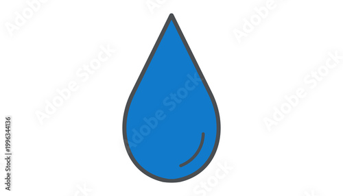 water drop, flat design, transparent and white background