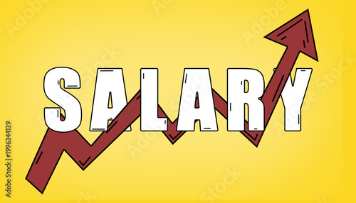 the text is salary, salary increase. vivid illustration