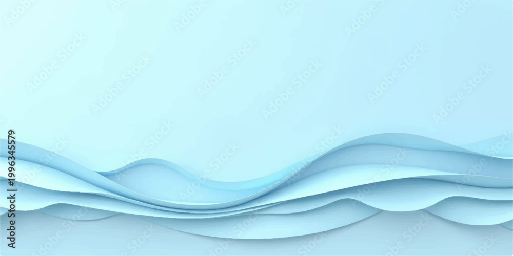 Fototapeta premium Abstract blue wave background with smooth flowing water lines and light design illustration