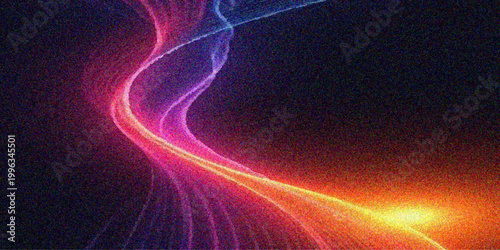 An abstract blue space background features glowing fractal smoke and flowing wave patterns with purple energy lines for a digital art wallpaper design