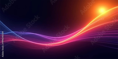 Abstract Colorful purple and pink Wave Light Background with Glowing Flowing fire Lines and Smooth Energy Design