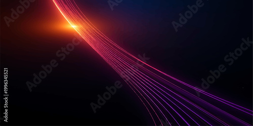Bild auf Leinwand Abstract purple and fire Lines Technology Wave Background with Digital Space Pat