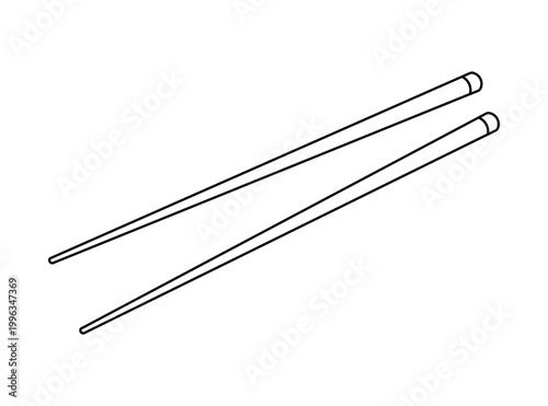 Pair of wooden chopsticks vector illustration for Asian culinary and dining themed design projects and concepts