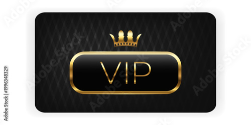 VIP card. Black card with gold accents. VIP card template for casinos, restaurants, fitness centers, clubs, and boutiques.