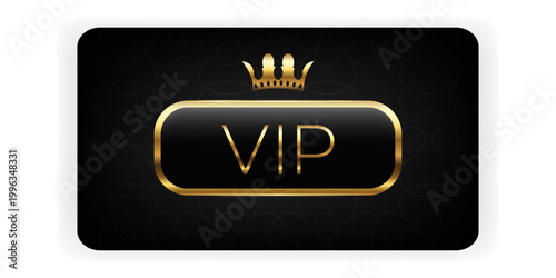 VIP card. VIP card in black with gold elements. VIP card template for casinos, restaurants, fitness centers, clubs, and stores.