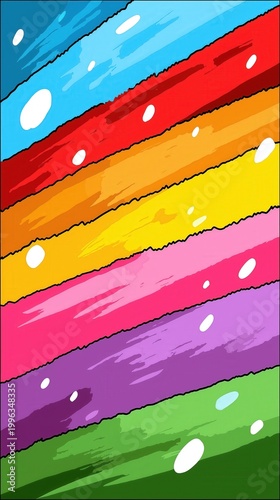 Bright rainbow stripes with dynamic paint strokes and splashes colorful abstract background energetic composition bold lines and contrast Concept of diversity