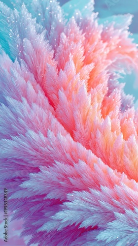 Soft fluffy pastel texture resembling coral or feathers macro abstract background with pink blue tones gentle light dreamy composition Concept of softness