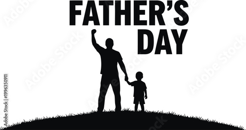 father s day silhouette of man and child holding hands
