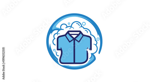 Laundry service symbol with clean clothes.