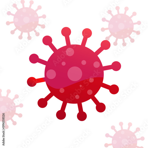 Stylized Coronavirus Illustration: Global Pandemic Health Threat and Medical Research Concept