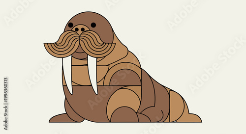 Geometric Walrus Illustration
