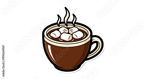 Hot coffee in a ceramic mug with steam rising