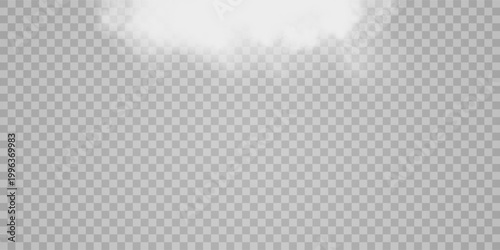 Fog or smoke isolated transparent special effect. White vector cloudiness, mist or smog background. Vector illustration