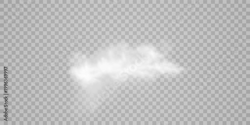 Fog or smoke isolated transparent special effect. White vector cloudiness, mist or smog background. Vector illustration