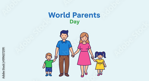 World Parents Day family illustration.