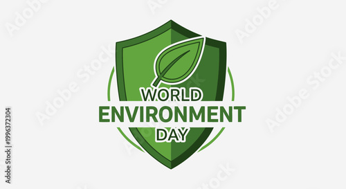 World Environment Day green eco awareness symbol.