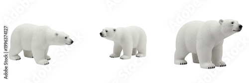 Realistic White Polar Bear for Arctic Wildlife Education, Climate Change Awareness, Nature Documentary, Realistic 3D Animal Graphic Design Assets.