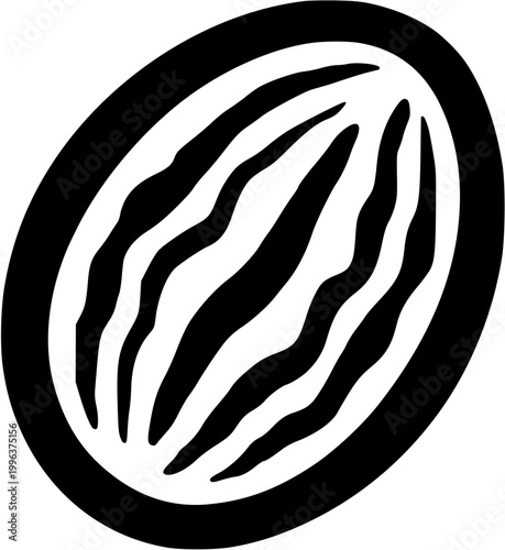 A dried Jacaranda seed pod, showcasing its unique flat circular wooden shape with wavy edges, is isolated on a pure white background in this photorealistic image