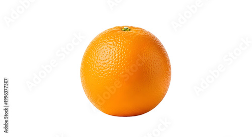 Single ripe orange fruit with nutrition, ingredient,, background as transparent object