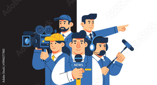 A group of journalists and reporters.