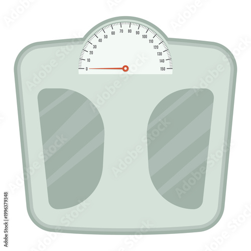 Illustration of an Analog Bathroom Scale for Weight Loss and Health Tracking