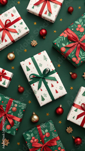 4K Background Green Gift Package