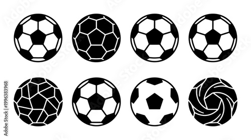 set of vector soccer balls